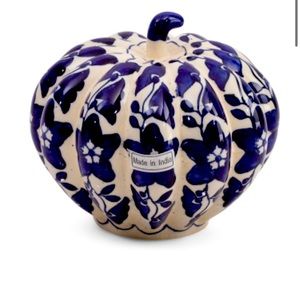 Blue & White Ceramic Pumpkin